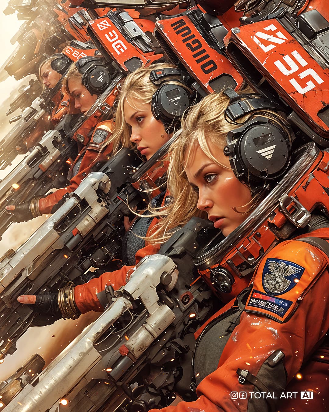 AI generated: Dynamic, action-packed and award winning 8K science fiction movie scene, where a squad of elite youn...