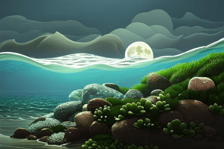 AI generated: insanely detailed cinematic digital painting, cute octopus , floating on sea stormy waves and low po...