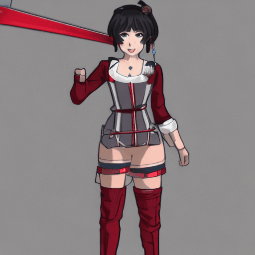 AI generated: eula (from genshin impact), full body, with sworld,  field, 