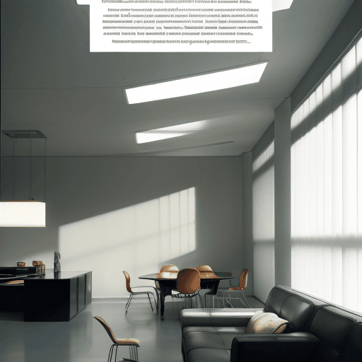 AI generated: Life Insurance Quotes, daylight, indirect lighting, AD magazine, Frank Lloyd, Eames, Mies van der Ro...
