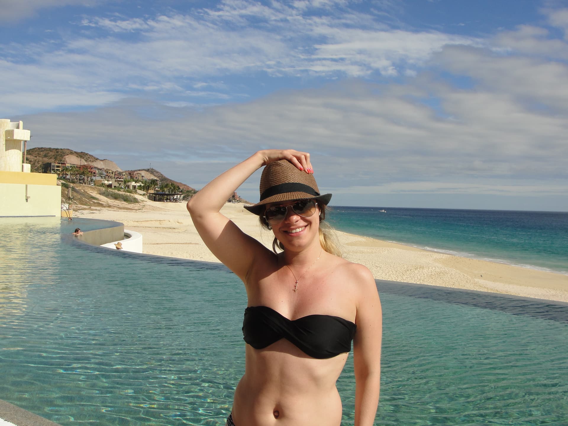 AI generated: Fashion model at the beach