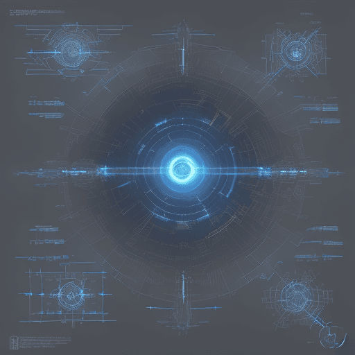 AI generated: sketches blueprint of futuristic sci fi, warp engine, warp bubble configurations, hyperdrive engines...