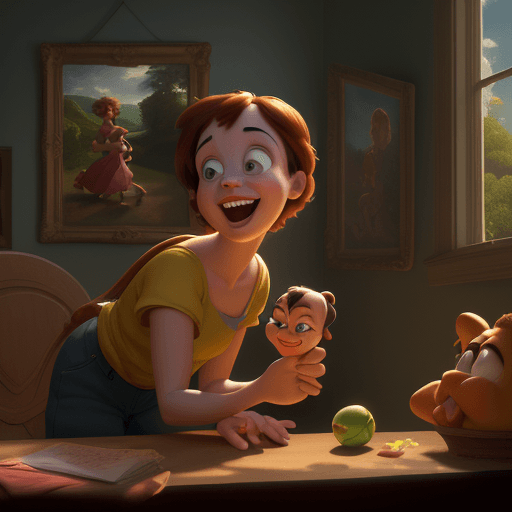 AI generated: A high-detail Pixar-style cartoon character in a joyful and happy scene, set in an environment with ...