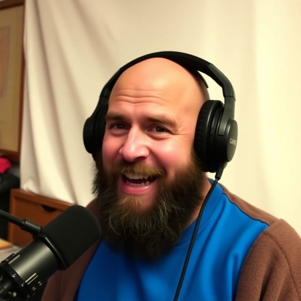 AI generated: Joe Rogan on set with a skinwalker, horror, unsettling, the shmiggle experience