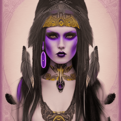 AI generated: A woman with pale skin, long black hair and a black veil on her head, her eyes are bright and intens...