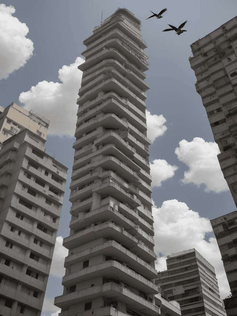AI generated: /imagine prompt: fotografia en alta resolucion de un edificio acristalado en la ciudad de caracas, c...