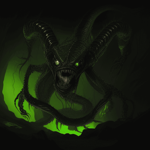 AI generated: Full body photo of a scary alien creature that looks like a centipede with venom coming out from its...