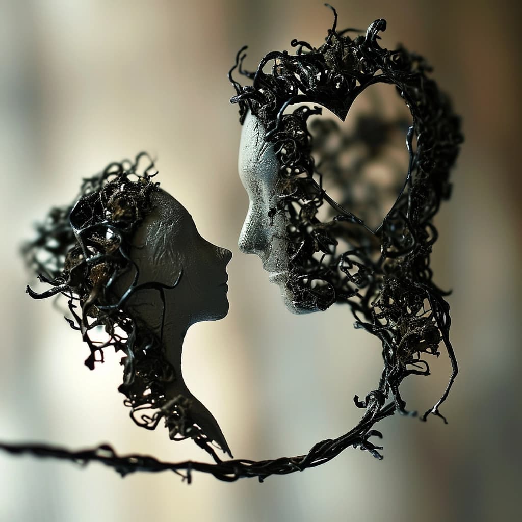AI generated: Photograpghy of a intricate line of love --ar 3:2 --v 6