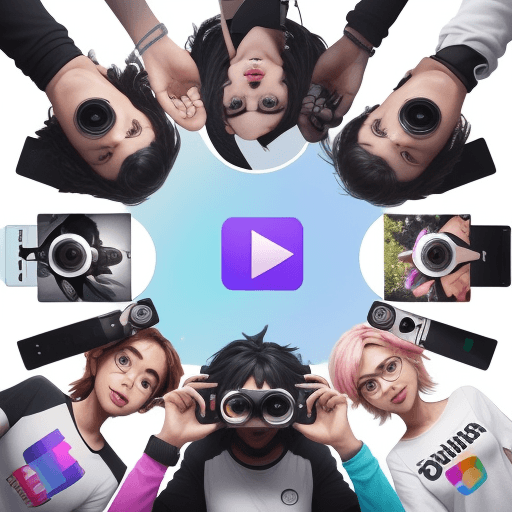 AI generated: Create an image of a diverse group of content creators working across different social media platfor...