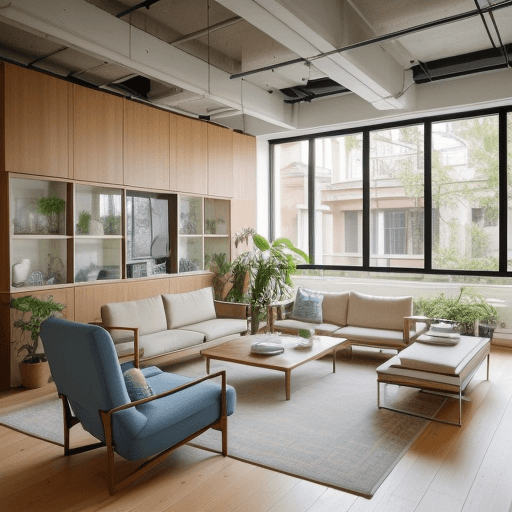AI generated: Our office is a haven for creativity and sophistication, seamlessly blending the charm of high-resol...