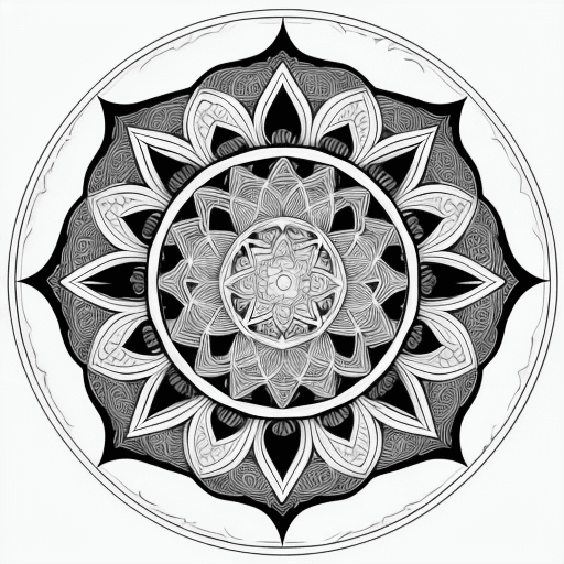 AI generated: mandala outline only lines no filling for coloring book

