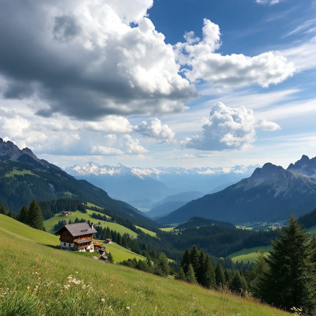AI generated: ein steirische alm, namens ebneralm in der steiermark



