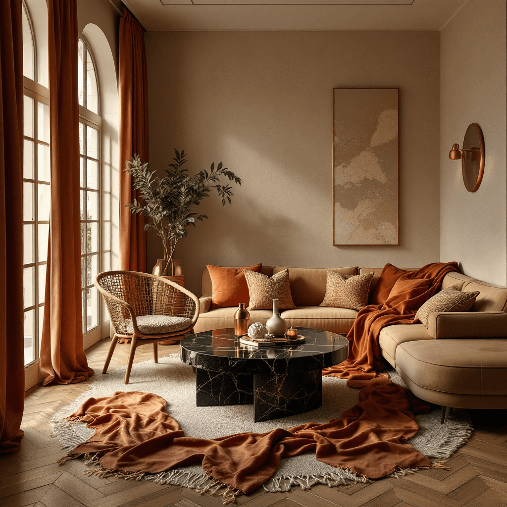 AI generated: High resolution photography interior design, dreamy sunken living room conversatioUn arrière-plan lu...