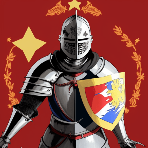 AI generated: The country of chile is a knight, anime style



