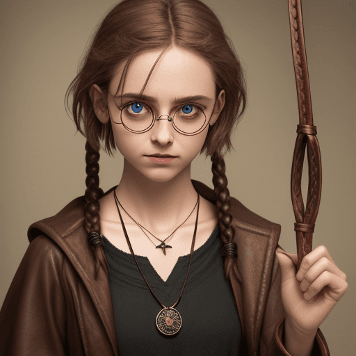 AI generated: necklace being displayed, a leather braided, with a single eye at the center, crudely made, in the s...
