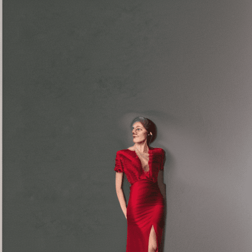 AI generated: ((In the softly lit ambiance of an elegant evening gala, Derya, a 40-year-old woman with a beautiful...