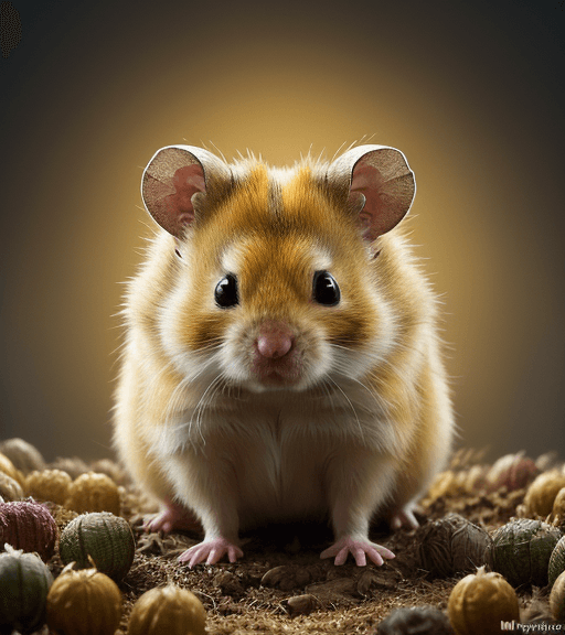 AI generated: very beautiful portrait of an extremely cute and adorable golden hamster who is very angry after bei...