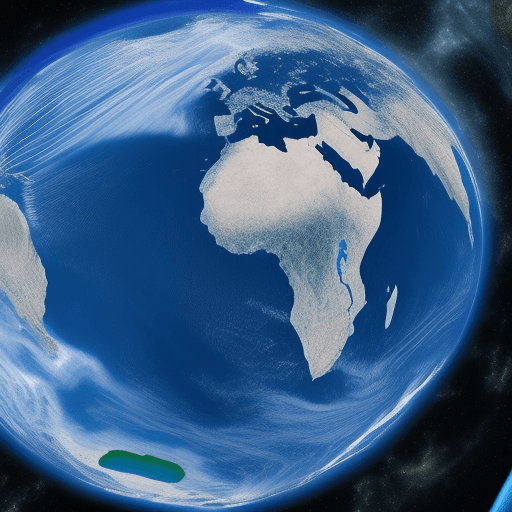 AI generated: Spinning Earth seen from Space Global Virtual Digitalization Network transports data and information...