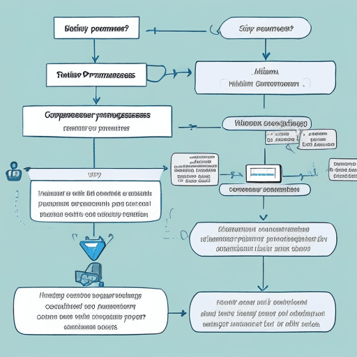AI generated: company business process management in a drawing as a schema without text

