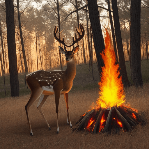 AI generated: deer tail on fire