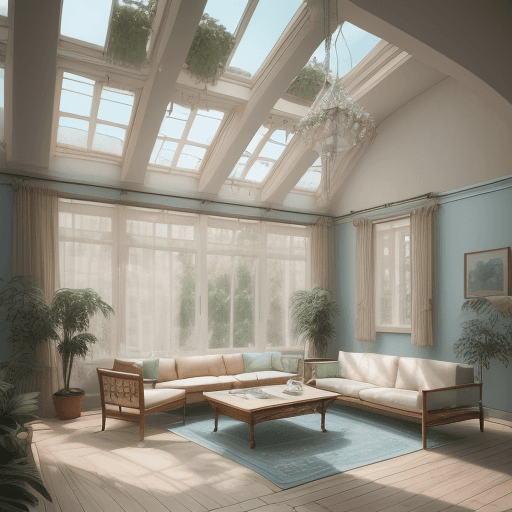 AI generated: High resolution photography interior design, dreamy sunken living room conversation pit, wooden floo...