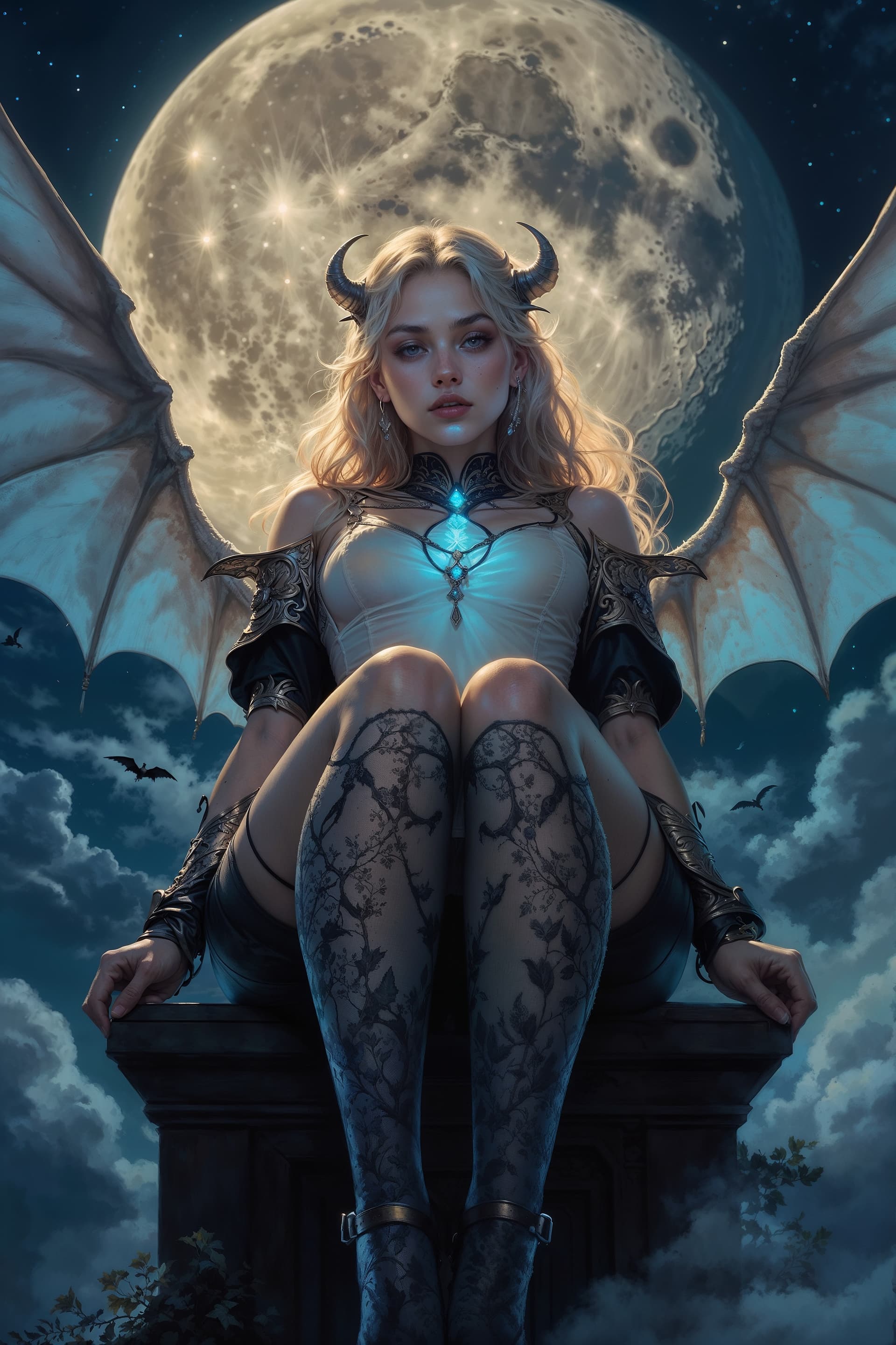 AI generated: ((best quality)), ((masterpiece)), (detailed), cubus, ethereal beauty, perched on a cloud, (fantasy ...