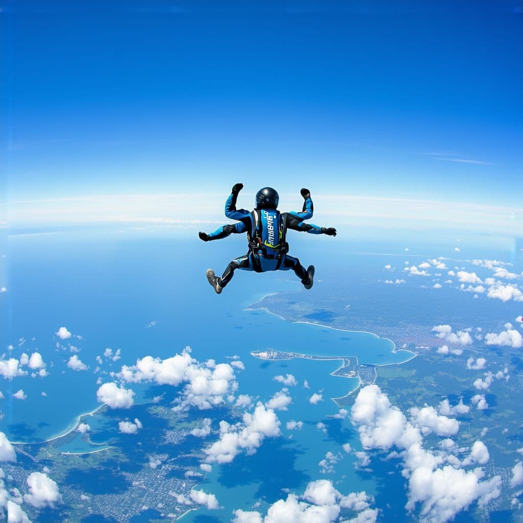 AI generated: Craft
Generate an exhilarating and inspirational image of a skydiver mid-free-fall, embodying the sp...
