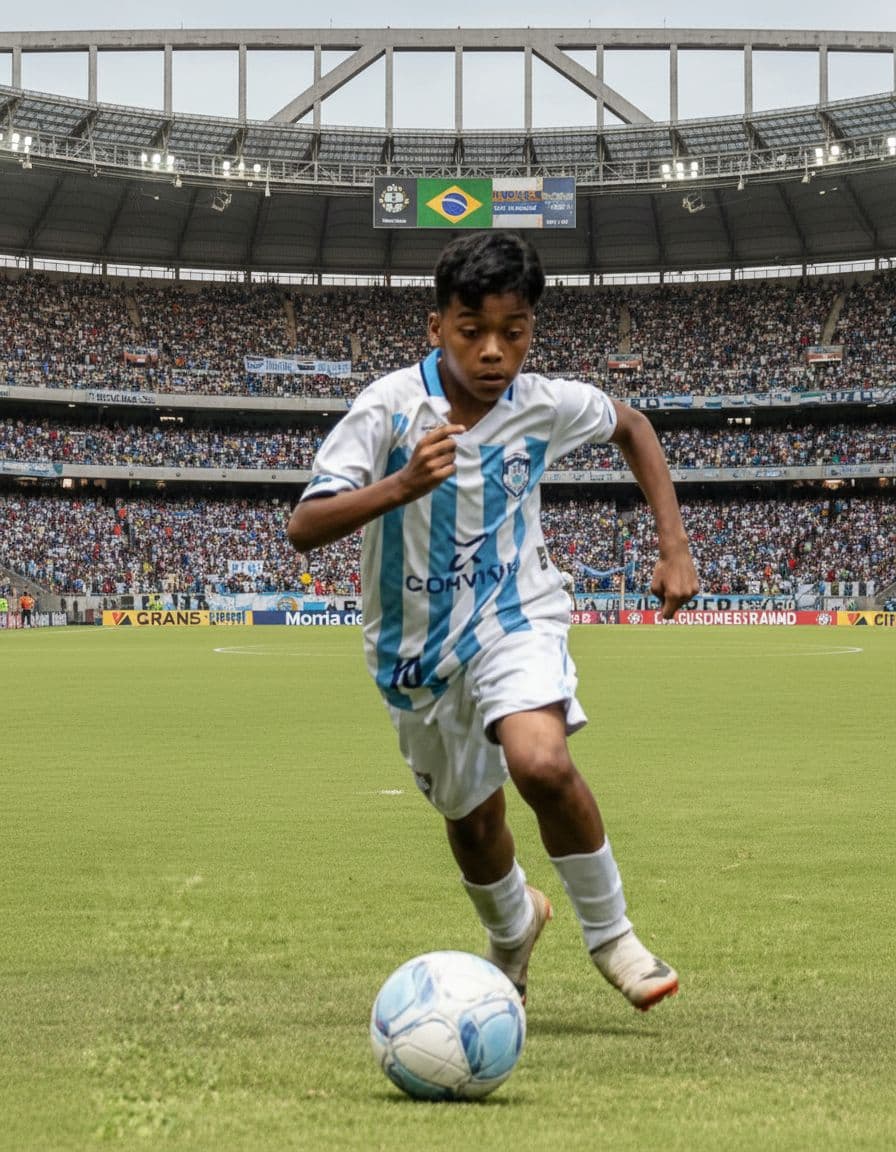 AI generated: coloque o atleta jogando no maracanã com torcida
