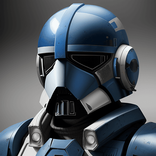 AI generated: High resolution photography helmet design, Captain rex helmet mixed with bokatan kryze covering; 8k,...