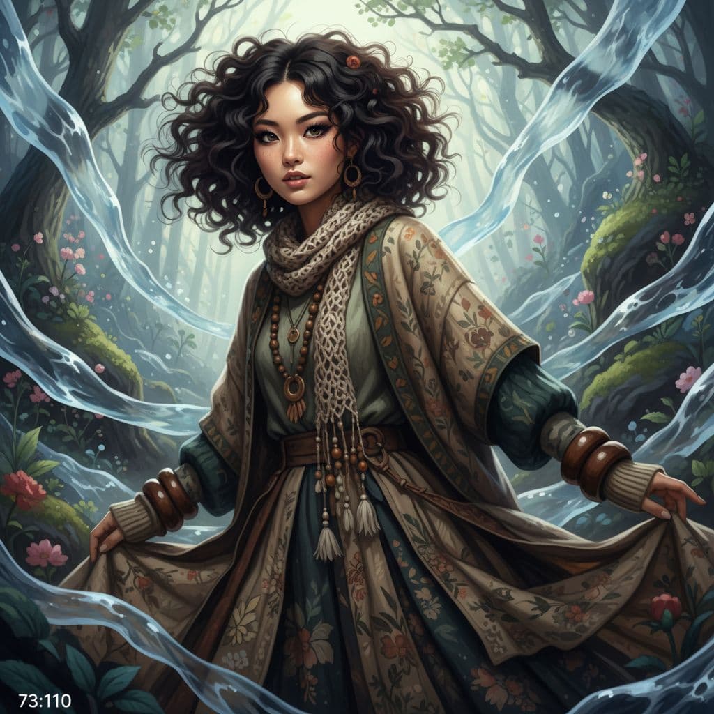 AI generated: asian attractive woman with her hair curled, in the style of samyang af 14mm f/2.8 rf, oshare kei, d...