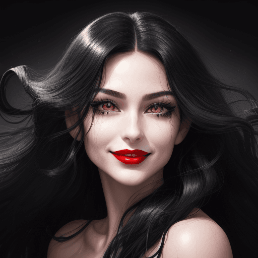 AI generated: A high-resolution photo of a fit model possessing long flowing black hair, mascara, black reflective...