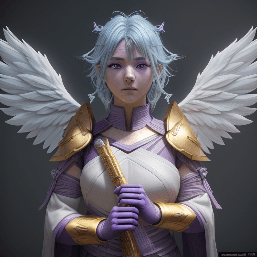 AI generated: angelic warrior::4 hyper-realistic ::5 detailed character expressions :: 3 Ultra-detailed Quality 3D...