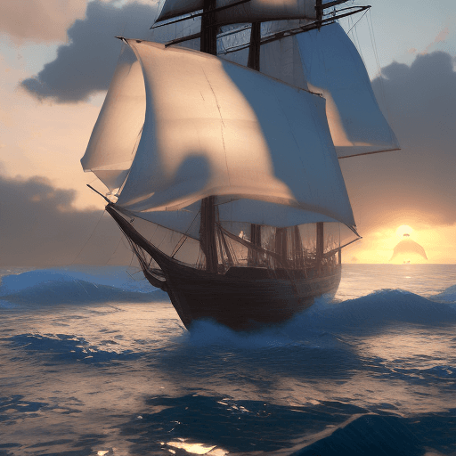 AI generated: Photo of a ultra realistic sailing ship, dramatic light, pale sunrise, cinematic lighting, battered,...