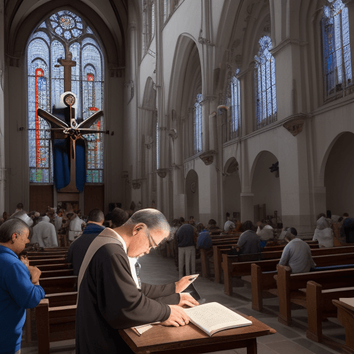 AI generated: La iglesia trabajando de la mano con la tecnología
