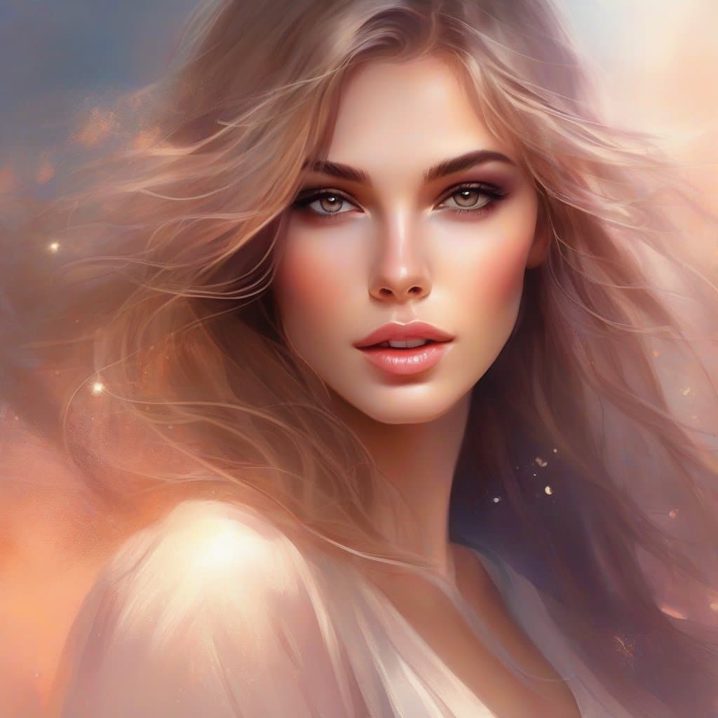 AI generated: photo of a gorgeous woman, eyeshadow, lipstick, mascara, long_eyelashes, smoky makeup, (best makeup)...