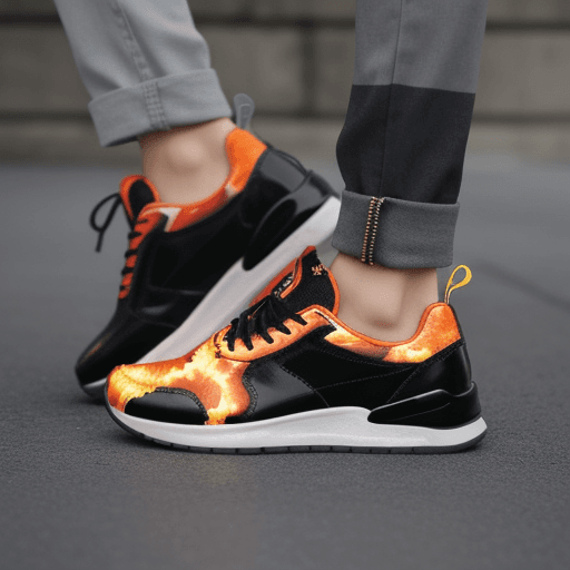 AI generated: Shoes with the fire