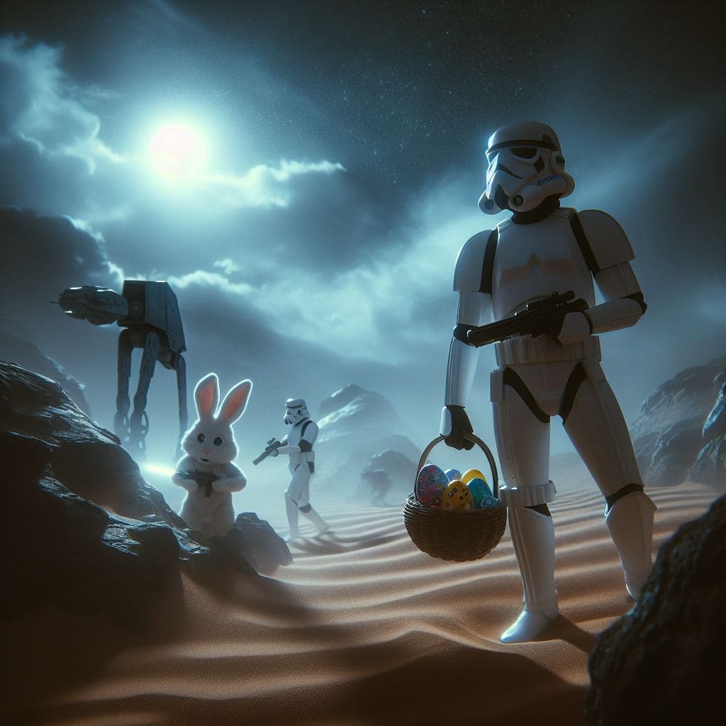 AI generated: Star Wars Easter egg hunt