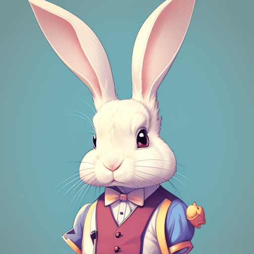 AI generated: cartoon art, high detailed rabbit 