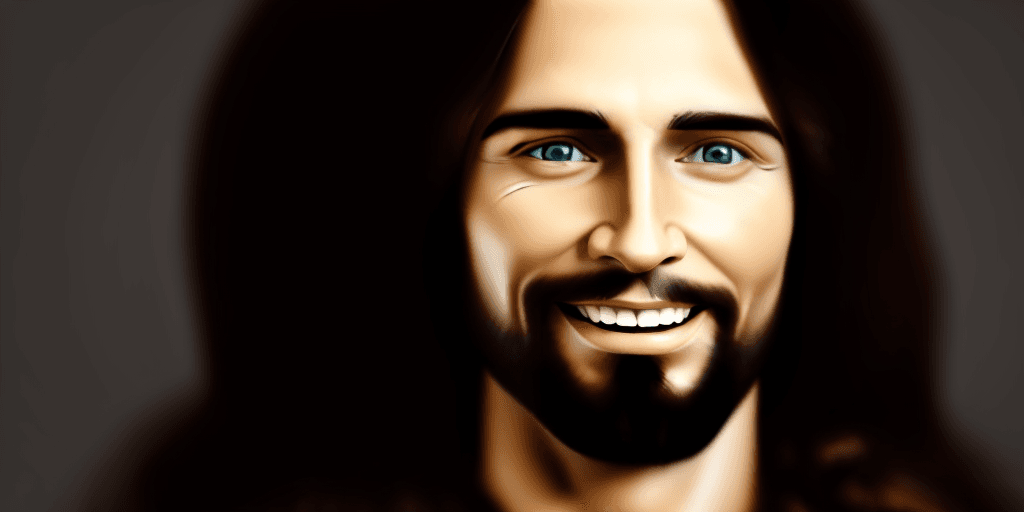 AI generated: face of jesus christ, realistic, smiling