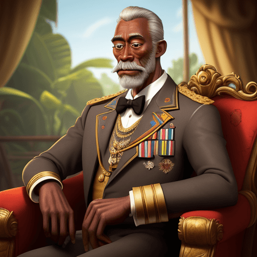 AI generated: Leopold, Disney movie Pixar style, chocolate hands, belgian congo, congo, king Leopold II, pixar, mo...