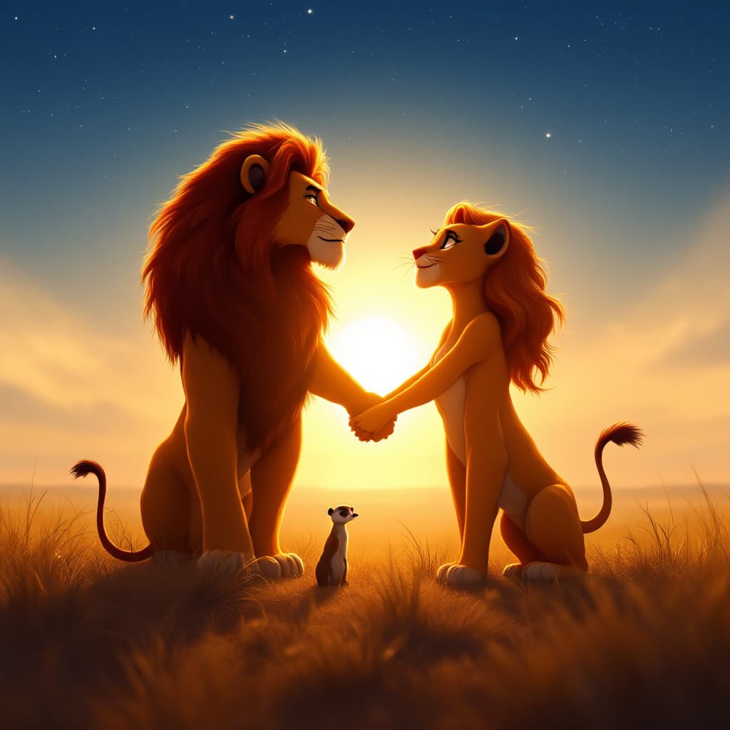 AI generated: "A breathtaking, cinematic scene inspired by the song lyrics and the friendship dynamic in 'The Lion...