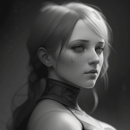 AI generated: abyssorangemix2_Hard, (greyscale, traditional media, sketch), portrait, 1girl, cover - perfect tone,...