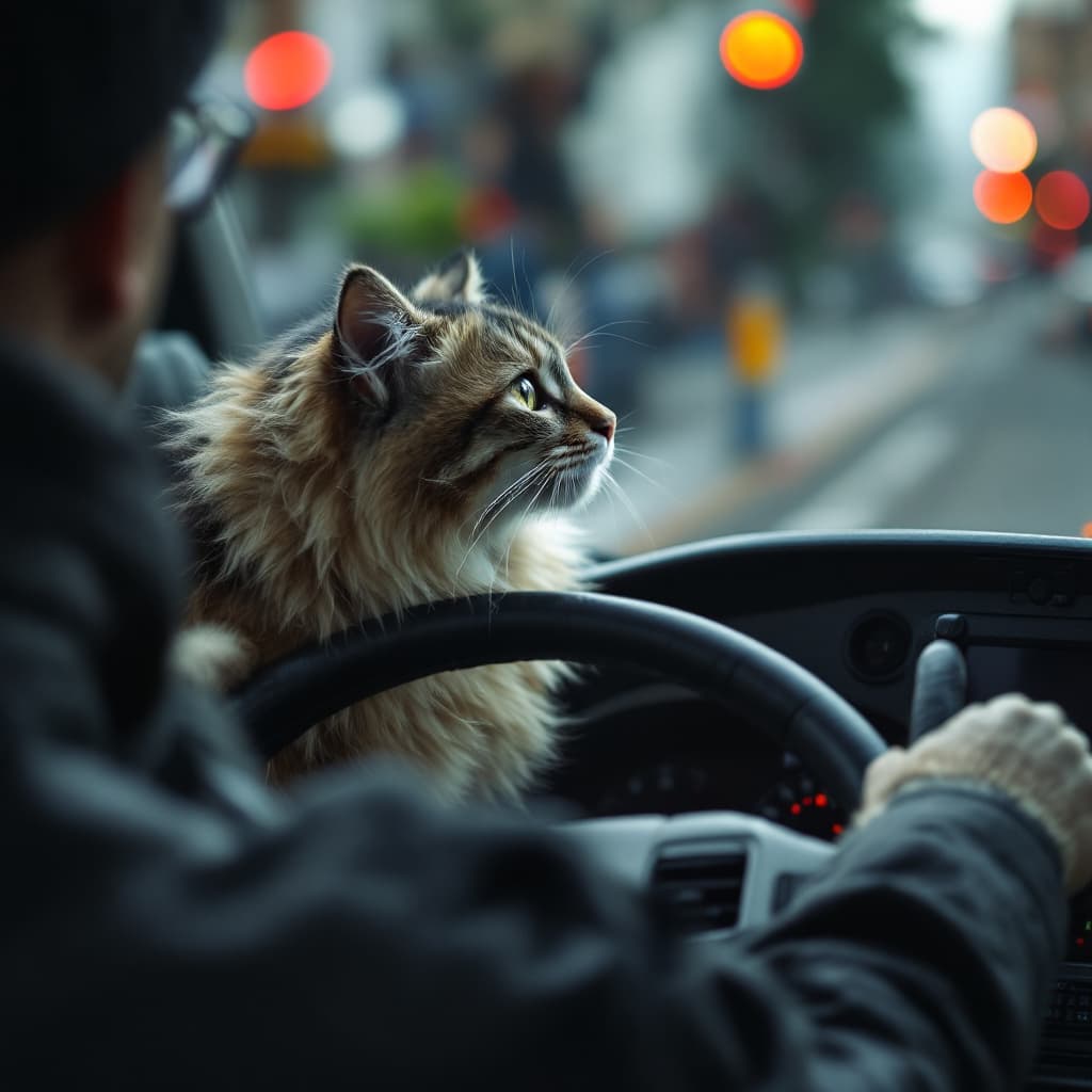AI generated: Cat driving ambulance 