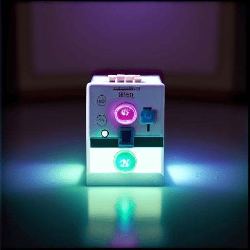 AI generated: Good resolution photography, film inside out (disney), control box white, with five buttons with col...