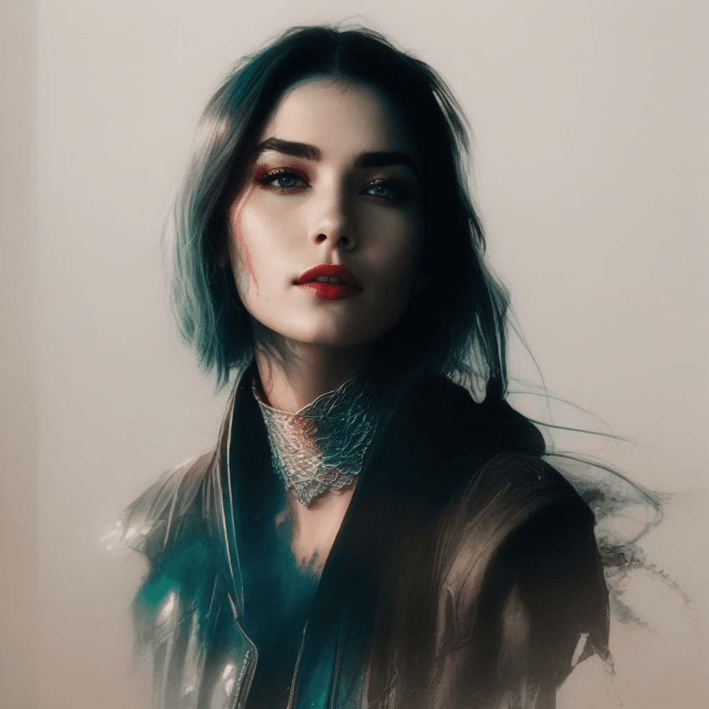 AI generated: face portrait , facing to the camera, cinematic lightning, photorealistic, a girl between grace kell...