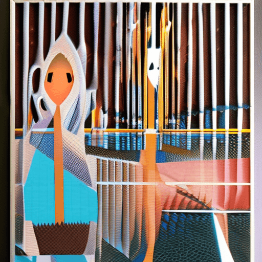 AI generated: a young girl abstract decorative painting