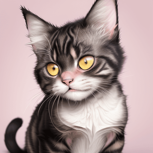 AI generated: Ultra-realistic photo portrait of a feisty black tabby cat with stripes, big round eyes full of misc...