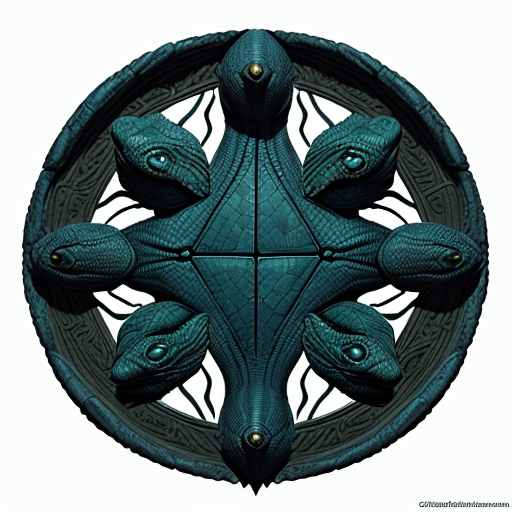 AI generated: beautiful concept art of a evil looking reptilian , hard scaly cold  matte skin panels with symmetri...