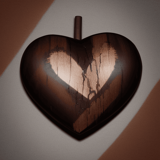 AI generated: A unique brown heart
