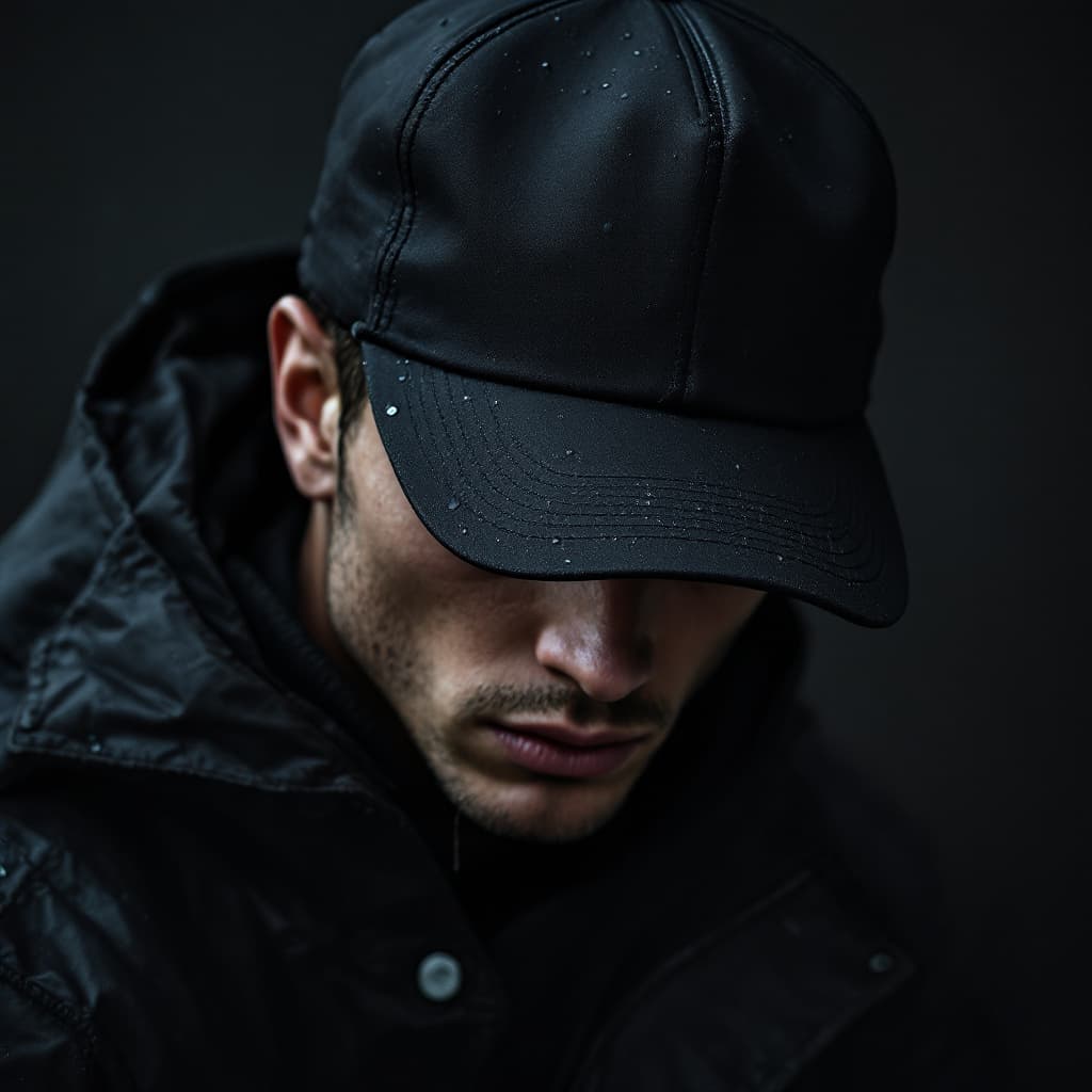 AI generated: fashion photography purfum, editorial quality, front composition, upper body, man model wearing a ma...